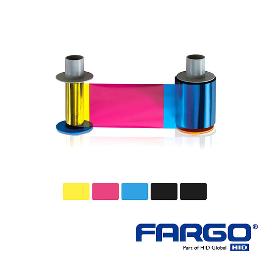 HID Fargo Farbband 5 Panel YMCK-K 084052, 500 Karten / Rolle 