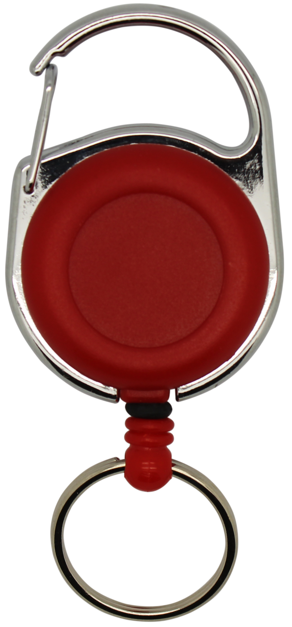 Jojo rund, vollfarbig rot, Karabinerhaken, Schlüsselring, Nylonschnur 60 cm 