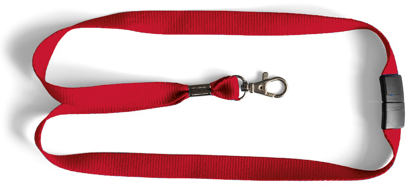 Lanyard 15 mm breit, 80 cm lang, Farbe rot