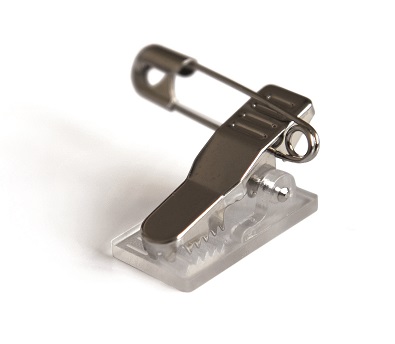 Kroko-Clip mit Nadel, Kunststoff/Metall 