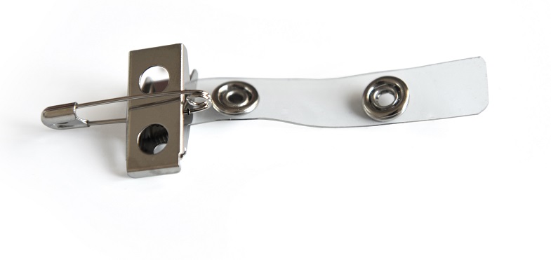 Bulldog-Clip aus Edelstahl, mit klarer Lasche, Sicherheitsnadel Metaldruckknopf 