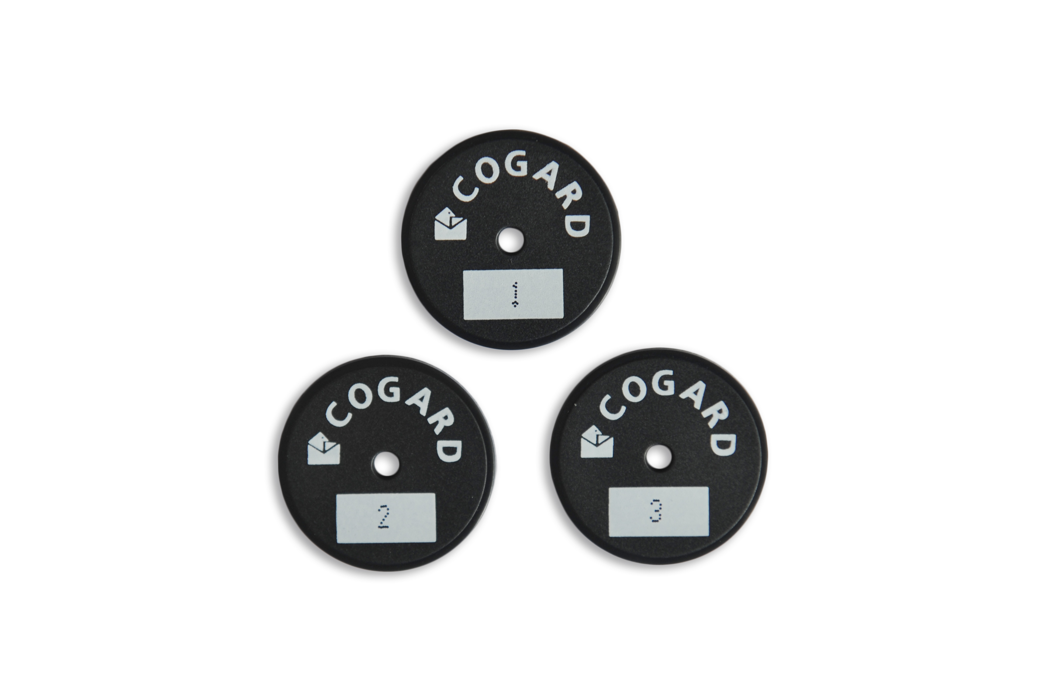 Kontrollpunkte für COGARD 1000/ 3000/ 3000+ codiert von Nr. 001 - 250, Durchmesser 30 mm 