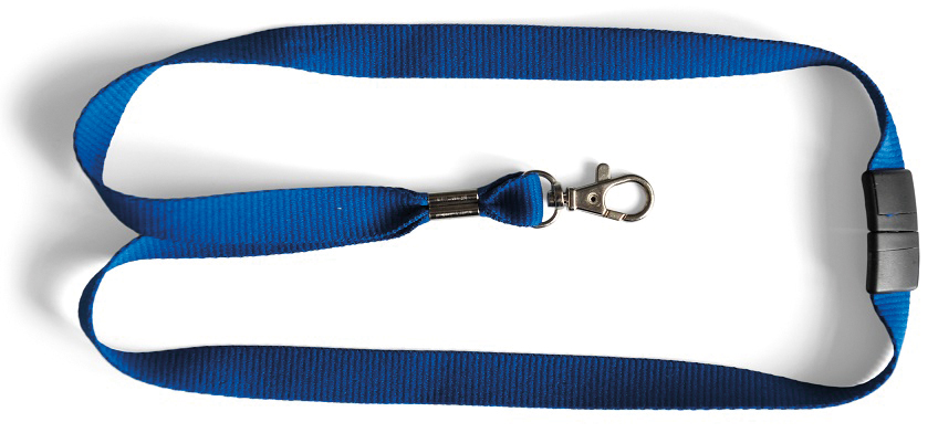 Lanyard 15 mm breit, 80 cm lang, Farbe blau 