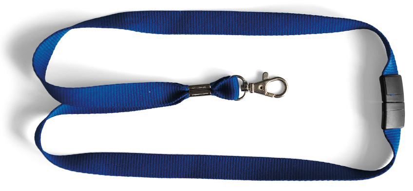 Lanyard 15 mm breit, 80 cm lang, Farbe dunkelblau