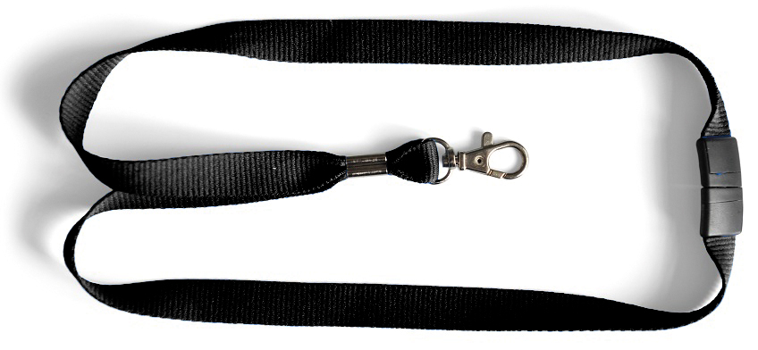 Lanyard 15 mm breit, 80 cm lang, Farbe schwarz