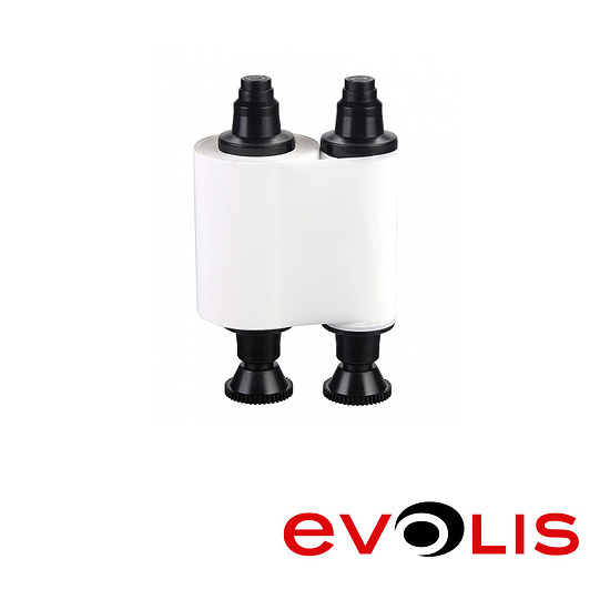Evolis Monochromband Weiß mit Unterschriftenfeld R2030, 1000 Druckseiten / Rolle 