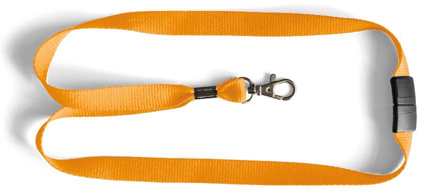 Lanyard 15 mm breit, 80 cm lang, Farbe orange