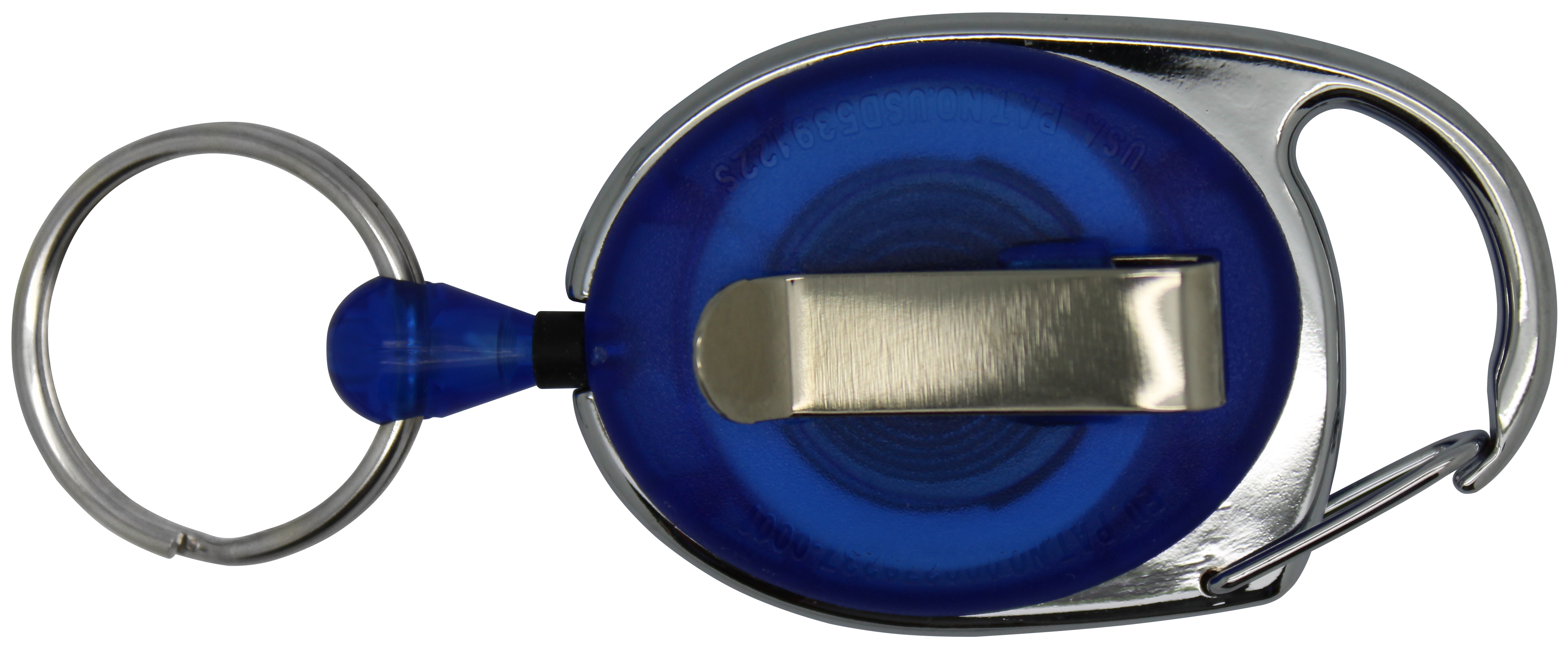 Jojo oval, transparent, mit Karabinerhaken, Schlüsselring, Nylonschnur 60 cm, 