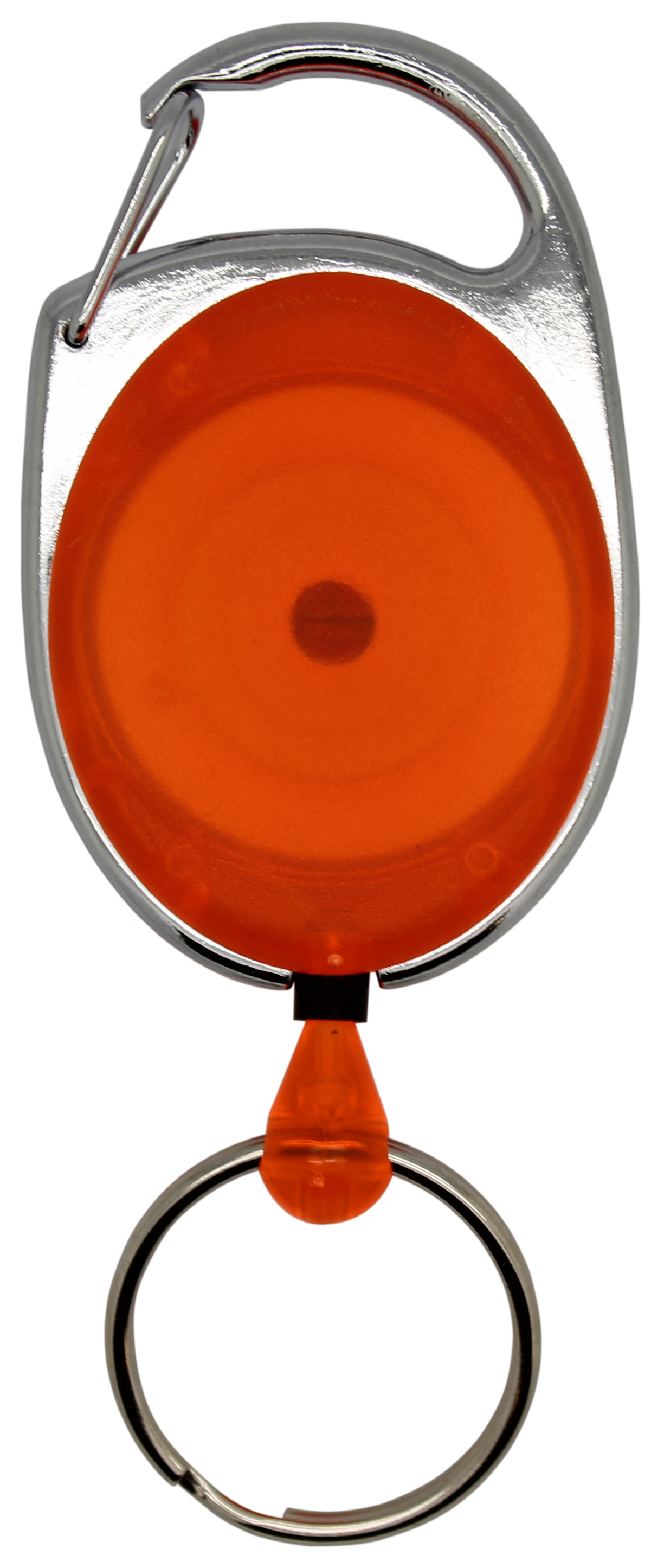 Jojo oval, transparent, Karabinerhaken, Schlüsselring, Nylonschnur 60 cm 